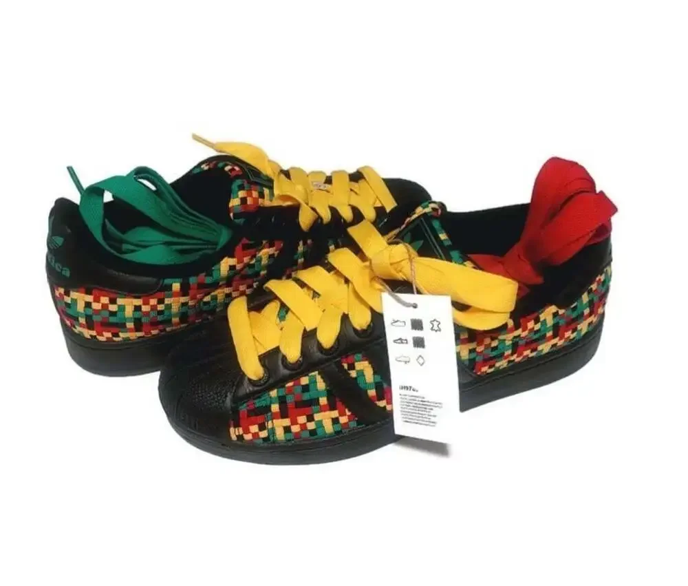 Bob Marley x Adidas Superstar II Jamaica Black Rasta Woven IH9785 Mens 9 W 10